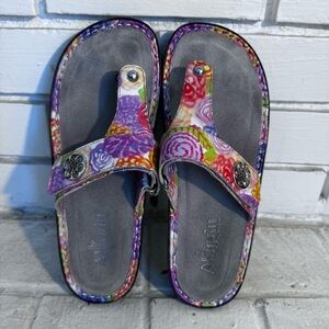 Alegria Leather Size EU 39 Multicolor Floral Roman Sandal Women’s